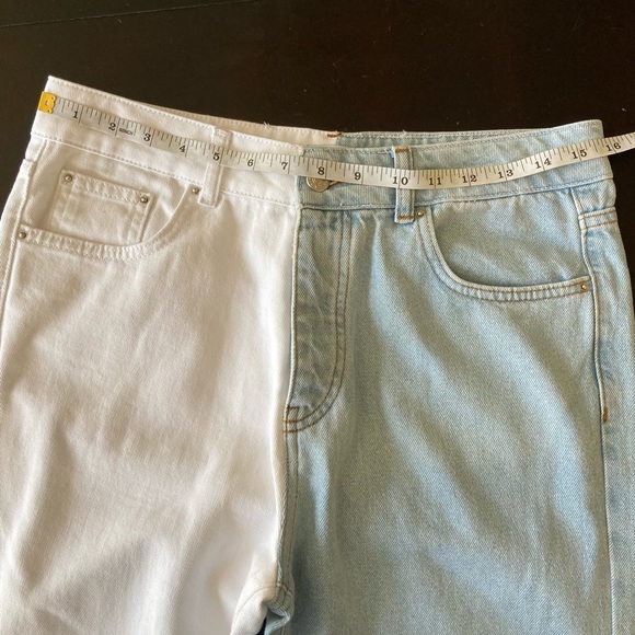 NWT Color block Adika Jeans White and Light Blue Women Size L - Picture 8 of 12